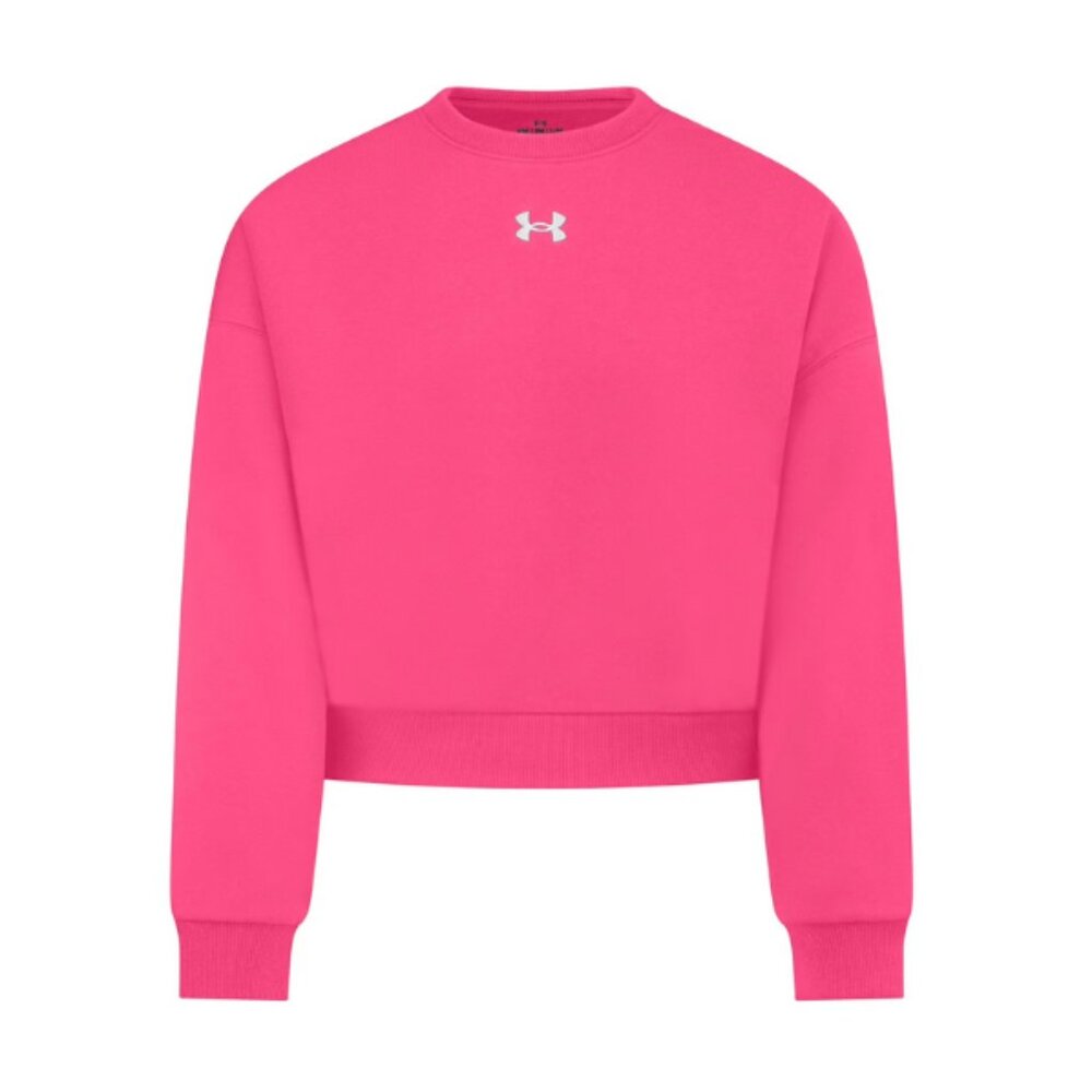 Under Armour Rival Fleece Oversized Crewneck Pink Girls YXL NWT
